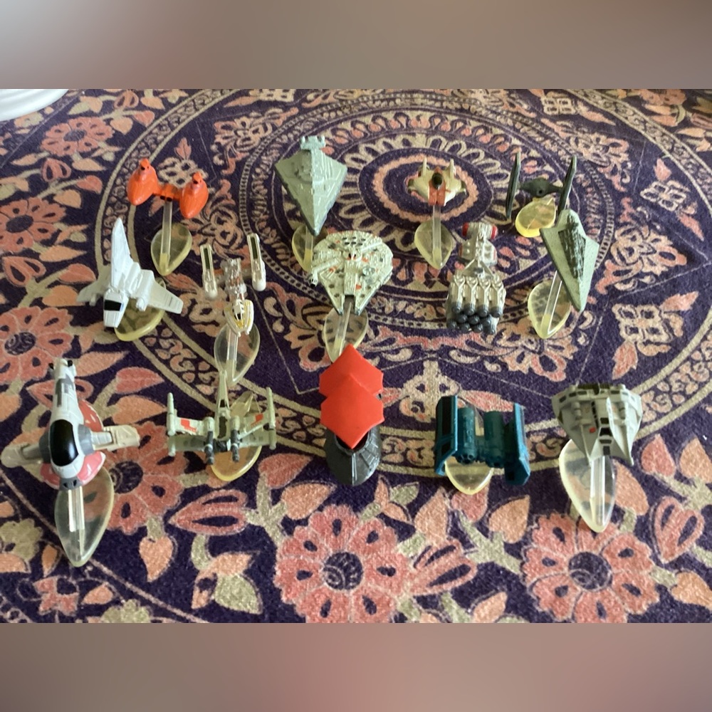 Set of 14 Star Wars Ships on Display Stands